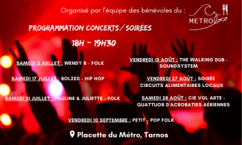 Programmation 2021 concerts/soirées au Metroloco